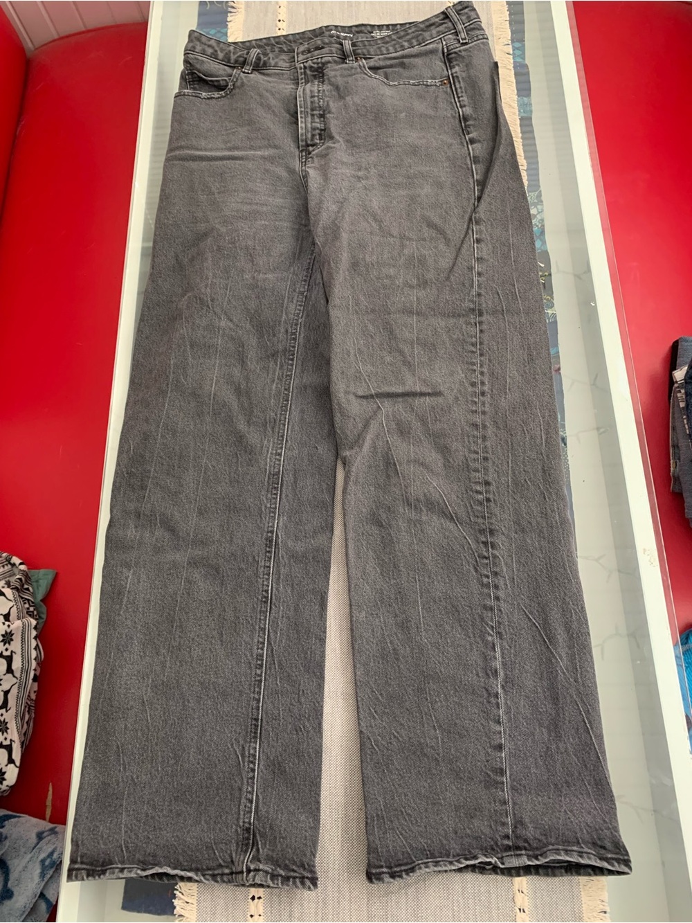 Wide Leg Black Wash Jeans